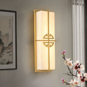 New Chinese Style Full Copper Cloud Stone Wall Lamp Designer Hotel Villa High End Bedroom Lighting Living Room TV Background Wall Light