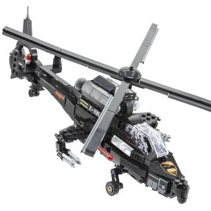 Military Helicopter Assembly Blocks Large Aircraft Reconnaissance Plane Armed WH19 Model Toy for Children And Adults