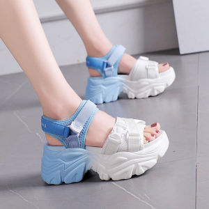 Sporty Dad Style Thick Heel Platform Sandals Womens Summer 2026 Fashionable Versatile Roman Style Slip-On Casual Shoes