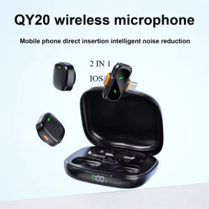 Wireless Lavalier Microphone for iPhone Android 2.4G Mini Mic with Noise Cancellation Wireless Mic for Video Recording Interview