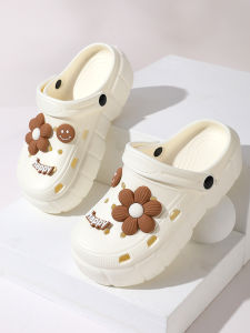 Womens Summer Thick Bottom Anti-slip Princess Style Home Slippers Slip-On Comfortable EVA Material Indoor Outdoor Slippers