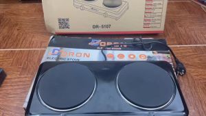 Bếp điện đôi mini bếp điện đa năng DORON 3000W kiểu dáng hiện đại màu đen sang trọng