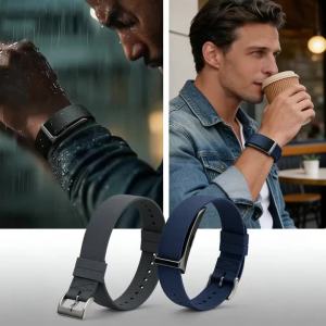 For Hume Band Replacement Strap FKM Rubber Loop Strap Hume Health Watch Band Waterproof Adjustable Fluororubber Rubber Wristband