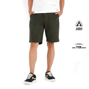 Aerostreet Chinos Pendek Emilio Hijau Army Celana Chino EAAAA