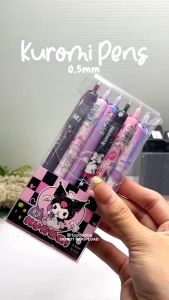 6Pcs Set Japanese Sanrio Cartoon Kuromi 0.5mm Pen Neutral Pen Cute Press Type ST Neutral Pen Student