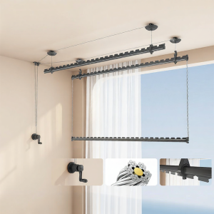 Adjustable Manual Balcony Clothes Drying Rack