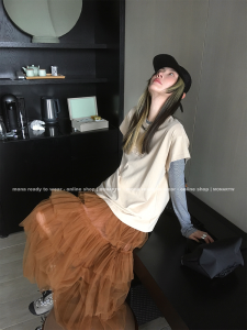 MONA ผ้าฝ้าย 100 หลวม ลำลอง สลิมฟิต แขนกุด เสื้อยืดผู้หญิงขนาดเล็กฤดูใบไม้ผลิฤดูร้อนใหม่ สตรีทสไตล์ แขนสั้น