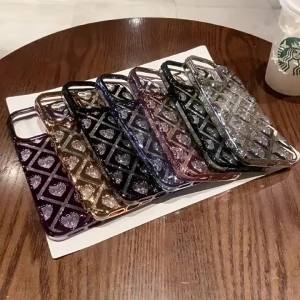 Ốp lưng điện thoại lấp lánh sang trọng cho iPhone 16 15 14 13 12 11 Promax Ốp lưng bảo vệ mạ điện kim tuyến màu gradient Love