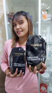 PAKET VANESTRIX Smoothing Pro Keratin Step1 + step2 1000gr Krim Pelurus Rambut Natural Ikal Keriting