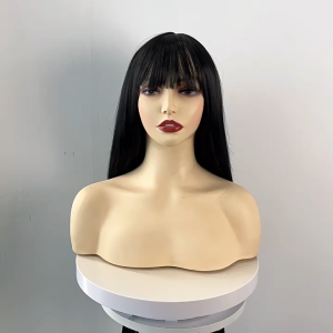 100% เส้นผมมนุษย์วิกวิกผมวิกผมเหยียดตรงสีดำธรรมชาติและสีน้ำตาลเรมี่