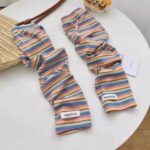 UV Protection Ice Silk Striped Arm Sleeves for Women