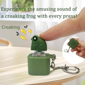 Funny Croaking Frog Keychain Rechargeable Frog Keyboard Fidget Clicker Frog /Pig Sound Keychain with LED Light for Stress Relief