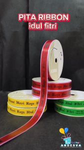 Pita Ribbon Idul Fitri / Pita Roll Selamat Hari Raya Idul Fitri / Pita Parcel Lebaran / pita kado