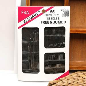 Jarum Jahit Tangan Set Isi 55 Pcs /Jarum Kerajinan 55 Pcs / Set Stainless Steel Pin Set /Jarum Tangan Set F4A /Jarum Set Isi 55 Pcs /Jarum Set Jahit Tangan Untuk Bordir Dan Craffting Isi 55Pcs Jarum/ Silver Eye Needles Jarum set jahit tangan utk bordir da