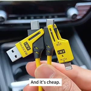 4 in 1 65W Quick Charger Spring USB Cable Spring Data Cable 6A USB Type C Spring Telescopic Wire For iPhone iPad MacBook Samsung Huawei Type C Cable