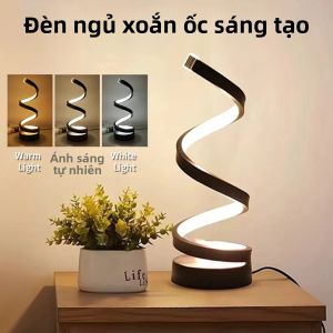 Đèn Ngủ LED RGBW Hiện Đại Có Thể Điều Chỉnh Độ Sáng Kiểu Xoắn Ốc Dùng Cho Phòng Ngủ Văn Phòng Phòng Học Phòng Khách Trang Trí Đầu Giường