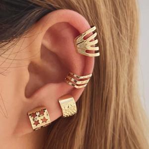 Ear Cuff Set Non Piercings Gifts for Girls WomenEar Cuff Punk Style Personality Clip Earrings Set Silver Clip On Cuff Earrings