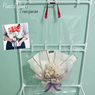 plastik buket bunga siap pakai plastik buket transparan