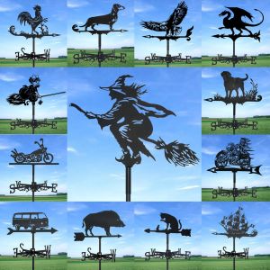 Weathervane Metal Outdoor Garden Ironwork Roof Courtyard Garden Decoration Creative Furniture Chicken Witch Housewares New