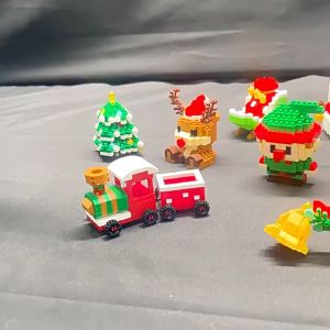 6 IN 1 Set Christmas Tree Bell and socks Building Blocks Toys Christmas Gift for Kids