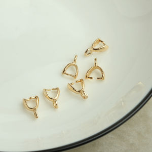 14K Gold Plated Smooth Surface Sunflower Seed Shaped Safety Lock Earring Pendant DIY Handmade Jewelry Accessories Jadeite