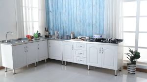 IEASY ตู้กับข้าว เคาน์เตอร์ครัว ตู้วางเตาแก๊ส สำเร็จ 10 ชุด การใช้งาน: ตู้ ครัว กัน น้ำ ตู้เก็บของสแตนเลส