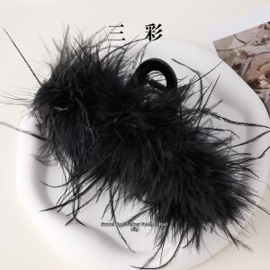 3COLOUR·S | 2025 New Style Sweet and Cool Black Turkey Feather Hair Clip