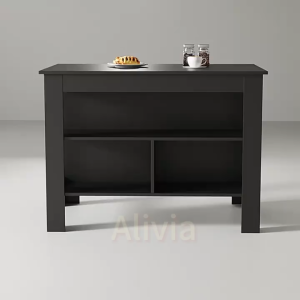 Yuri New Modern Design Three Tier Wooden Kitchen Island Bar Table Almari Dapur Dining Table