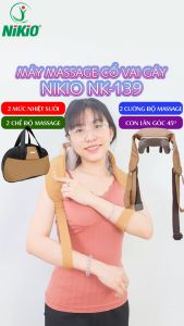 Máy massage cổ vai gáy Nikio NK-139 - Pin sạc tặng túi xách nhiệt nóng động cơ không chổi than êm ái bền bỉ