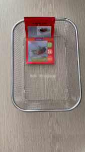 Rổ inox lưới rỗ đục lỗ đa năng hình chữ nhật đựng rau củ trái cây lớp lưới thoáng nhanh ráo nước dễ dàng vệ sinh