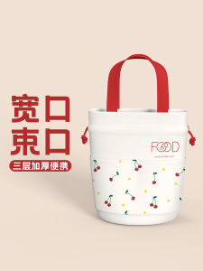 Thickened Aluminum Foil Lunch Box Bag Drawstring Waterproof Storage Bag Portable Japanese Style Oxford Cloth Food Container Bag