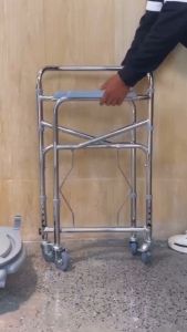 Height Adjustable Commode Chair Toilet Foldable with Wheel Medica Stainless Steel Adult Removable bathtub chair maternity toilet chair
