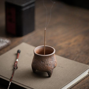 pdq | Lọ Đốt Trầm Nhỏ Ba Chân Kiểu Cổ Điển Bằng Gốm Dụng Cụ Xông Hương Phụ Kiện Bộ Trà Đạo Kung Fu Giá Đỡ Trầm Hương Trang Trí Nhà Cửa