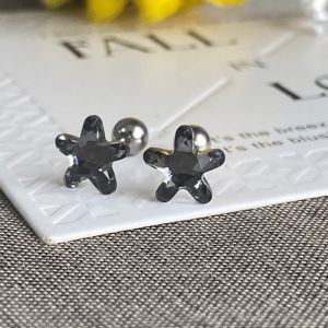 Dongzhou Ear Studs Super Flash Various Styles Medical Implant Grade Hypoallergenic Titanium Steel Trendy High Earrings/Pair