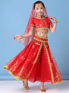 Kids Belly Dance Costume Suit Childrens Indian Dancing Dress New Arrival Girl Indian Dance Performance Costume Long Dress