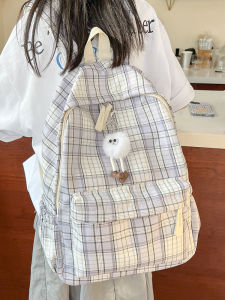 กระเป๋าเป้สะพายหลังลายสก็อตสไตล์ญี่ปุ่นสำหรับผู้หญิง กระเป๋าเป้สะพายหลังสำหรับเด็กนักเรียนมัธยมปลายและมัธยมต้น กระเป๋าเดินทางอเนกประสงค์ กระเป๋าเป้สะพายหลังแบบลำลอง