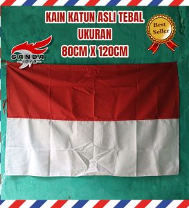 bendera merah putih KATUN ASLI TEBAL ukuran 180cm x 120cm kualitas premium ukuran jumbo