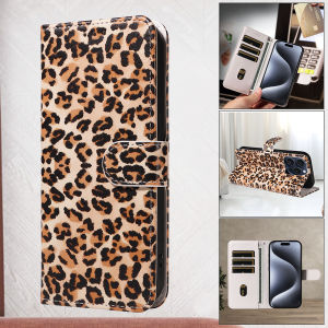 Stylish PU Leather Printed Phone Case for Iphone16 15 14 Pro Max Plus 13 12 11Pro Mini 7 8 XS XR Clamshell with Card Slot