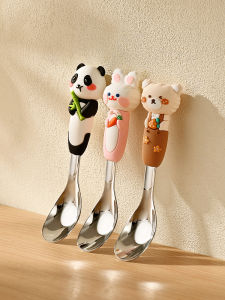 Food Grade 316 Stainless Steel Baby Spoon Cute Little Soup Spoon for Children Eating Home Use Cutlery Set Baby Yuanbao Spoon