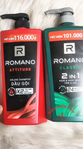 Combo Dầu Gội Romano Classic 900g + Xịt Khử Mùi 150ml – Sạch khỏe Thơm Lịch Lãm