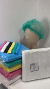 หมวกคลุมผมตัวหนอนใช้แล้วทิ้ง ทนทานไม่ขาดง่าย ใส่สบายศรีษะ (แพ็ค100ชิ้น) หลายสีให้เลือก พร้อมส่ง