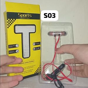 S03  HEADSET BLUETOOTH SPORT BLUTUT EARPHONE HANDSFREE WIRELESS HIGH FIDELITY EARBUDS HANDS FREE ST
