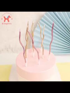 6pcs Spiral candle Multi Color Curve Candle Birthday wedding cake candle Gift party decoration Kingtex party needs