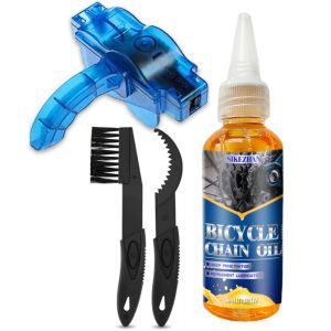 Bike Chain Cleaner Kit Including Chain Oil LubricantBike Chain DegreaserChain Scrubber and Bicycle Cleaning Brush Tools