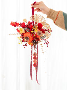 Aying Living Room Screen Wind Glass Window Door Decorative Flowers Vintage Style Home Decor Wall Hanging New Year Atmosphere