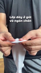 Combo 10 đôi vớ nam nữ màu đen GOMTAT chất liệu cotton cao cấp thoáng mát có lớp xù êm chân - STA-5009-DEN-CB10