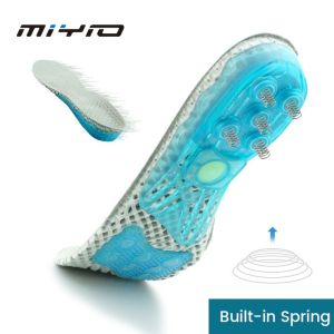 MIYIO 1Pair Premium Orthopedic Insole Spring Gel Insoles Arch Support Pads Shock-Absorbant Sports Insole Height Increase Insole