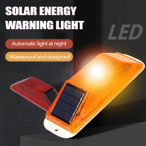 LED Solar Warning Light For Car Solar Strobe Light Solar Blinker Warning Light Outdoor Light Outline Safety Traffic Night Warning Flashlight Night Driving Single Lights Universal Waterproof Lamp Fence Guardrail LED Signal Light 【No Sticky Glue】