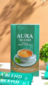 Aura Blend Premium Herbal Coffee Mix | Healthy Wellness Drink Good for the Body with Moringa Guyabano Mangosteen Spirulina Barley Insulin Leaf Beverage | Organic Sugar Free Low Acid Diabetic Friendly Natural