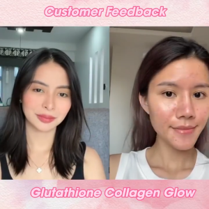 Nature Glutathione Collagen Glow Gummies Dietary Supplement Strawberry Flavor Vegan Collagen - Brighten Skin Antioxidant Whitening Skin Collagen Glow Capsule